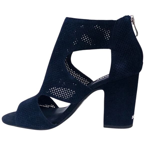 DKNY Helli Women's Open Toe Suede Bootie Sandals Navy Blue Size 8 - Picture 1 of 8